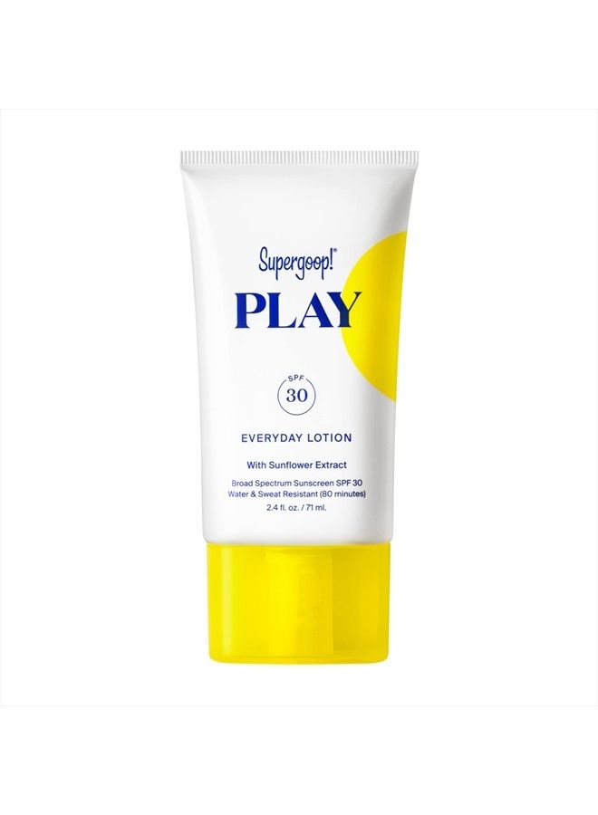 Supergoop! PLAY Everyday SPF 30 Lotion, 2.4 oz - Reef-Friendly, Broad Spectrum Sunscreen for Sensitive Skin - Water & Sweat Resistant Body & Face Sunscreen - Clean Ingredients - Great for Active Days - Image 1