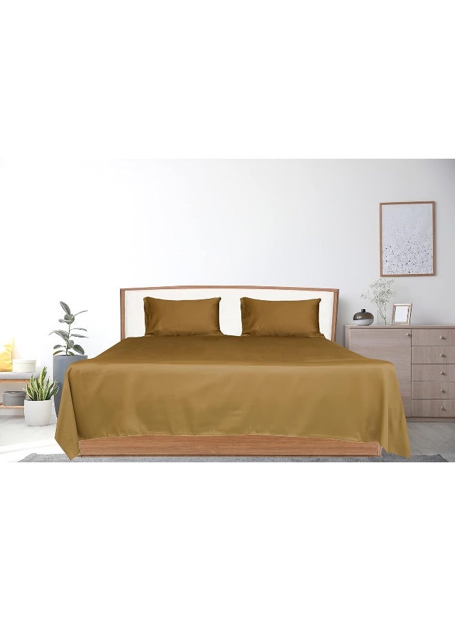 Hotel Linen Klub 2-Piece Single Bed Sheet Set - Bronze - Image 1