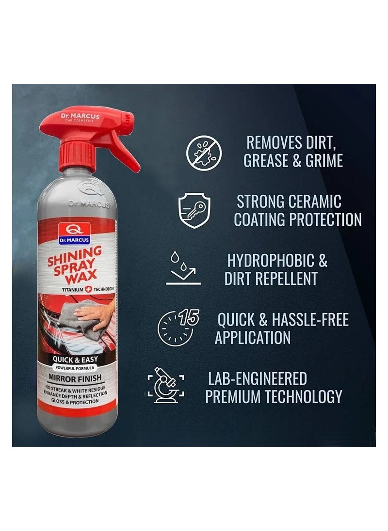 Dr.MARCUS Dr.MARCUS Titanium Car Paint Care Spray Wax Quick and Easy Mirror Finish Suitable For All Types Of Cars 750ml  - Image 4