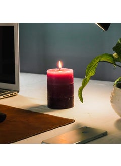 AURA AURA Tritone Aroma Round Wax Scented Pillar Candle (Richly Lavender) - Set of 2  - Image 1