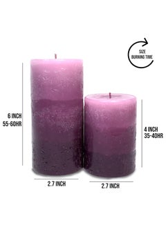 AURA AURA Tritone Aroma Round Wax Scented Pillar Candle (Richly Lavender) - Set of 2  - Image 4
