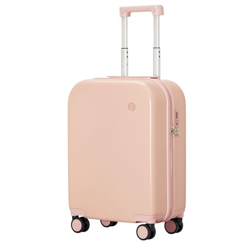 mixi Carry on Luggage, 20'' Suitcase Spinner Wheels Luggage Hardshell Lightweight Rolling Suitcases PC with Cover & TSA Lock for Business Travel, Pink - Image 1