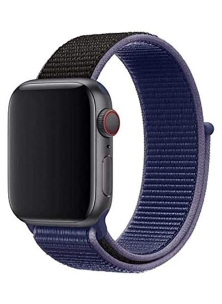 VITION - Nylon Sport Band for Apple Watch 41mm 40mm 38mm , Soft Replacement Strap for iWatch Series 7/ 6/ SE/ 5/4/3/2/1 (Midnight Blue Black) - Image 1