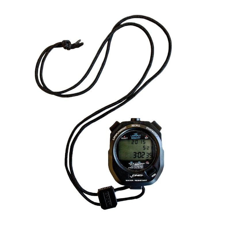 FINIS Waterproof Stopwatch for Swim Training - 300 Split Memory - Stroke Rate Mode - Easy-Read Display - Black - Image 1