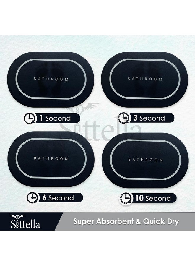 SITTELLA Rubber 1 Piece 3.5Mm Anti-Skid Water Soaking Bathroom Print Door,Floor Rectangular Bath Mat, Soft Quick Dry Water Absorbent Mat For Home Office 40X60Cm-Black - Image 5