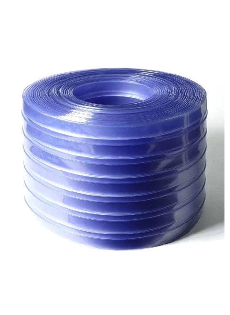 Generic - PVC Ribbed Strip Curtain Doorway Drapery Indoor Outdoor Heat and Cold Insulation Transparent Blue 200mmx2mmx50m - Image 1