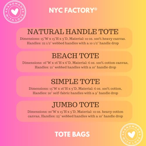 NYC FACTORY Gusseted New York City Tote Bag Lennon NYC Style Shopping Gym Beach - Image 3