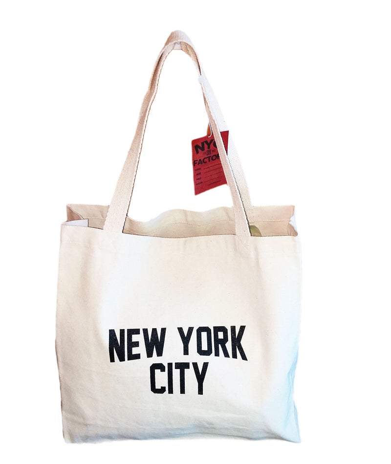 NYC FACTORY Gusseted New York City Tote Bag Lennon NYC Style Shopping Gym Beach - Image 5