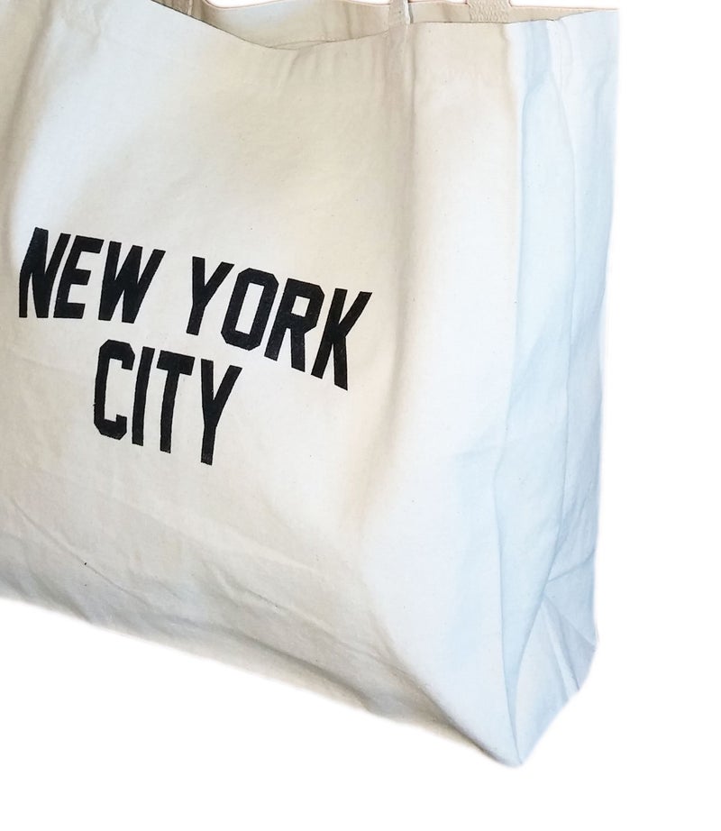 NYC FACTORY Gusseted New York City Tote Bag Lennon NYC Style Shopping Gym Beach - Image 2