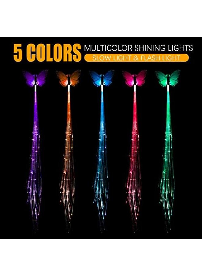 POZILAN 15 Pack Led Light Up Fairy Hair Accessories Braid Extension Clips For Women Girls Glow In The Dark Party Favors Supplies Neon Rave Accessories Wig For Festival Halloween Christmas Birthday - Image 4