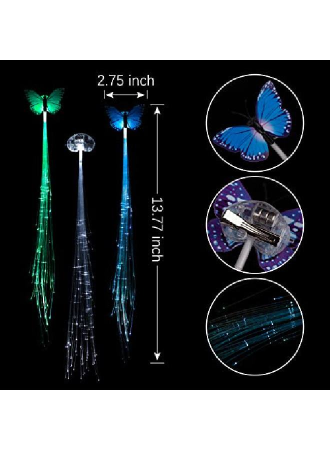 POZILAN 15 Pack Led Light Up Fairy Hair Accessories Braid Extension Clips For Women Girls Glow In The Dark Party Favors Supplies Neon Rave Accessories Wig For Festival Halloween Christmas Birthday - Image 5