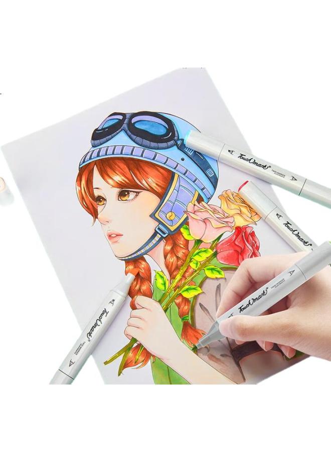 Touch Mark 60-Color Large Capacity Student Drawing Set, Dual-Tip Watercolor Pens, Art Markers, Oil-Based Markers, Birthday Gift For Boys And Girls - Image 1