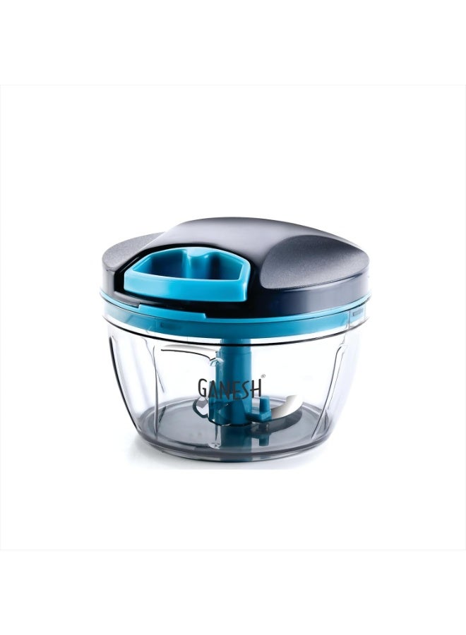 GANESH Wonder Kitchen Dori Handy Vegetable and Fruit Manual Onion Dry Fruit Salad Maker Vegetable Quick String Chopper Machine, Cutter – 3 Stainless Steel Blades (470 ml, Grey) - Image 1