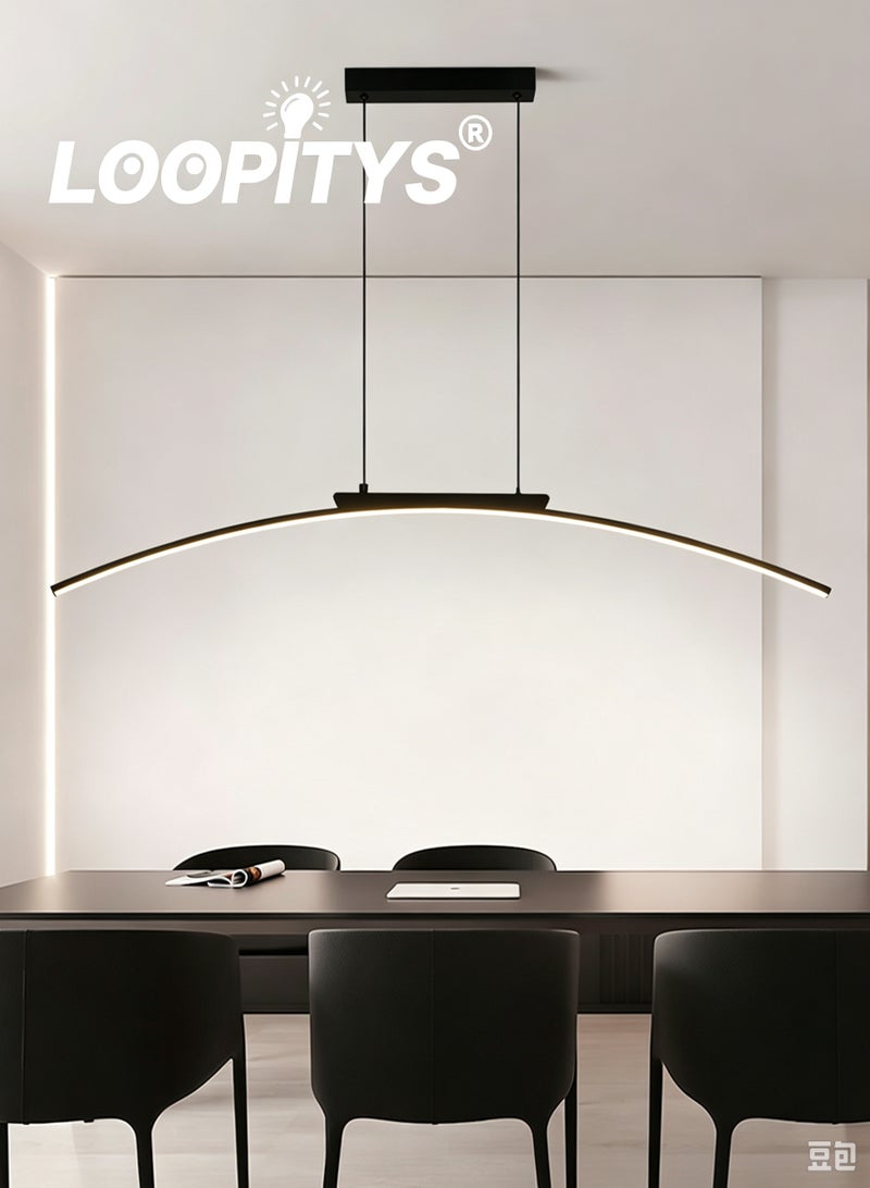LOOPITYS 100CM - Three color temperature - Modern luxury - Restaurant pendant light, bedroom pendant light, 150cm height adjustable,chandelier - Image 1