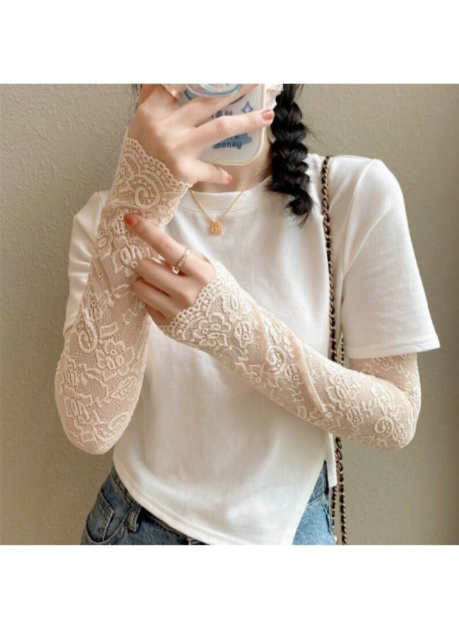 أكمام دانتيل قابلة للتهوية للحماية من الشمس وأكمام أذرع واقية من الشمس وأكمام رياضية - Image 1