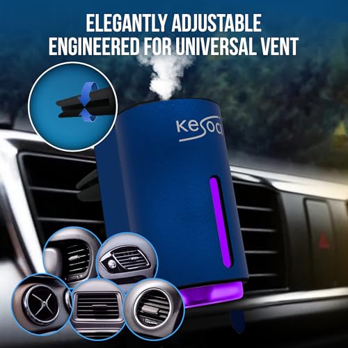 KESOCI Smart Car Air Freshener: Revolutionary Smart Car Diffuser Vent Clip with 3 Exclusive 10 ml Fragrances (Blue (Fresh Essence Collection)) - Image 5