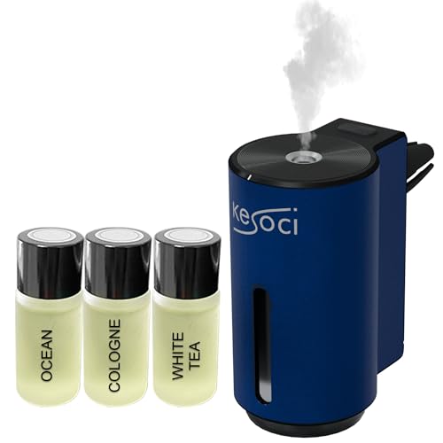 KESOCI Smart Car Air Freshener: Revolutionary Smart Car Diffuser Vent Clip with 3 Exclusive 10 ml Fragrances (Blue (Fresh Essence Collection)) - Image 1