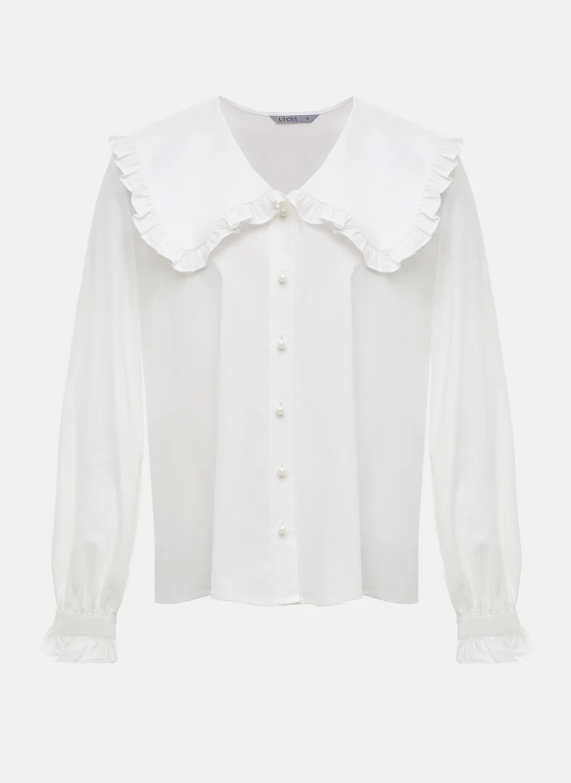 Lichi Shirt with accent collar