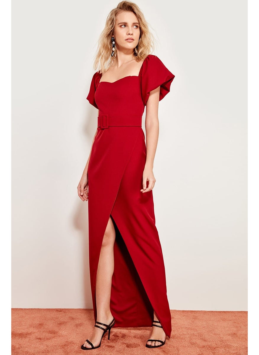 trendyol - Square Neck Front Split Dress - Image 1