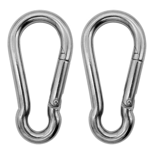 Outmate 316 Stainless Steel Carabiners -4.7 inch Heavy Duty, Durable & Rust-Free Clips for Gym, Swing, Dog Leashes, Hammocks, Keychains, and More(316,M11,Pack of 2) - Image 1