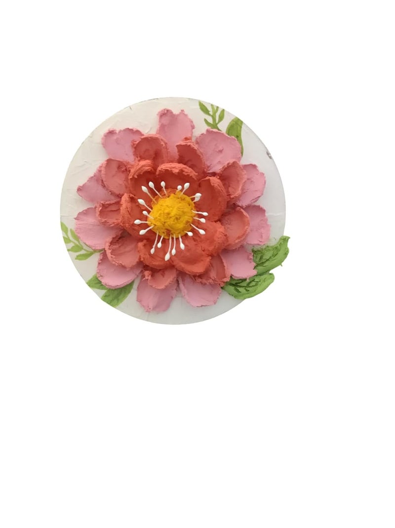 3D Flower Handmade Sculpture Art Fridge Magnet Sculpture Paste Peony Open Flower3D Flower3D Flower Sculpture Paste Multicolour  - Image 5