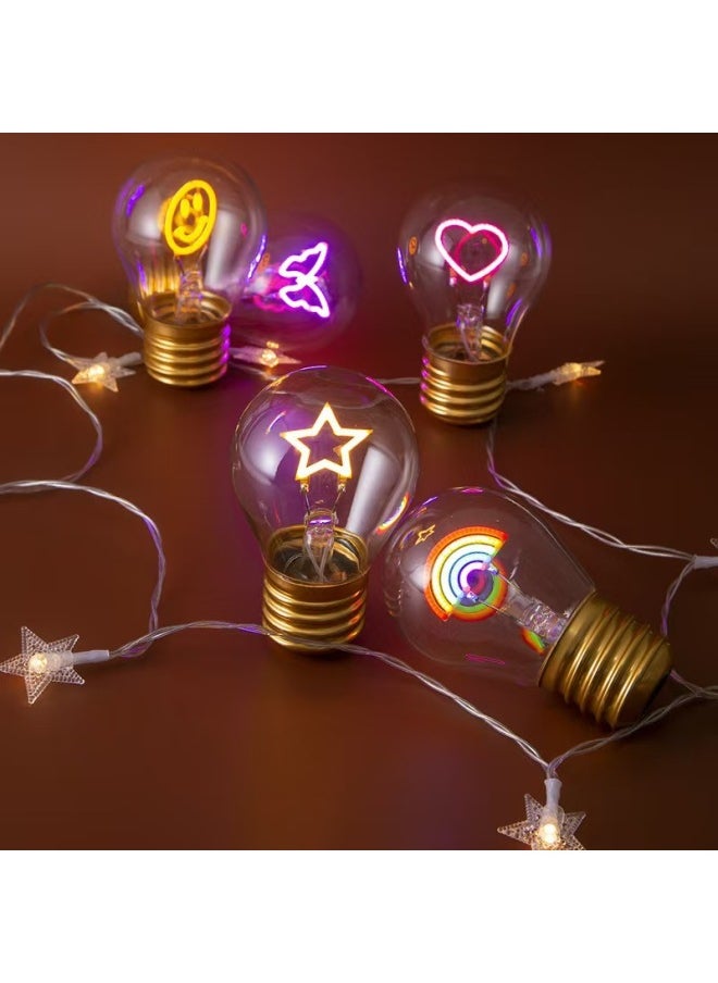 Generic - Edison Cartoon Shape Light Bulb LED Charging Light Bulb Color Fun Decorative Lamp Portable Night Light-Color:Snowflake-warm Yellow 2200k-Size:68*112mm - Image 1