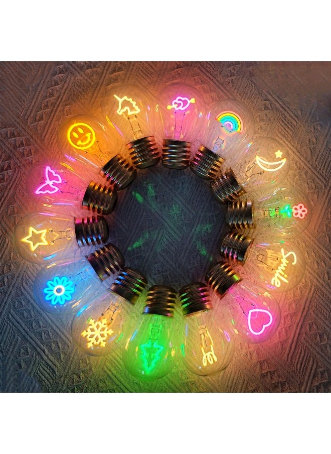 Generic - Edison Cartoon Shape Light Bulb LED Charging Light Bulb Color Fun Decorative Lamp Portable Night Light-Color:Snowflake-warm Yellow 2200k-Size:68*112mm - Image 1
