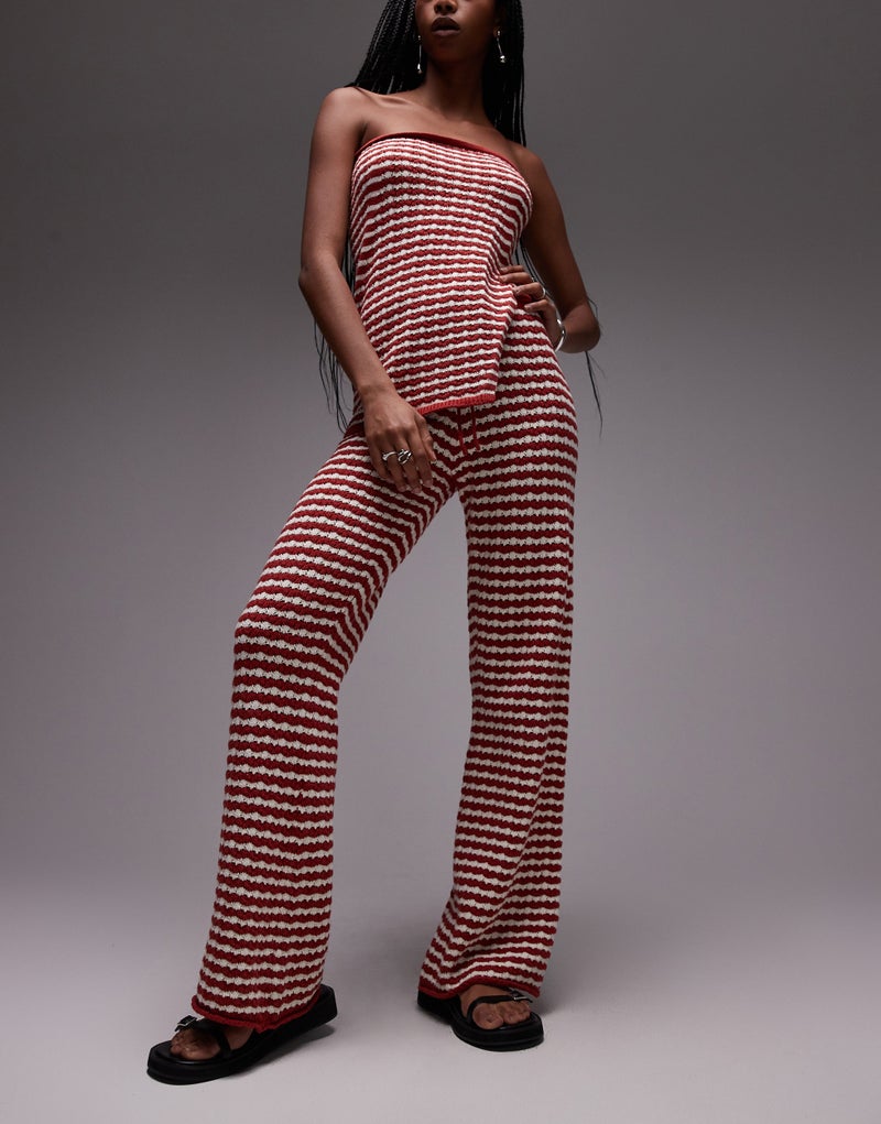 TOPSHOP Knitted Stripe Trouser  - Image 1