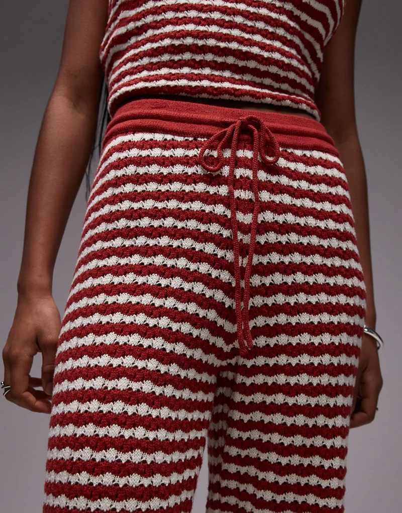 TOPSHOP Knitted Stripe Trouser