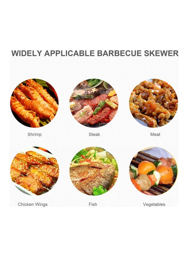 NIBEMINENT 6-Piece Barbecue Skewer Sticks With Storage Bag Tool Silver 43.00x1.50x7.00cm - Image 5