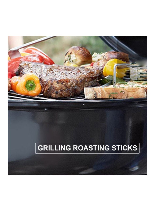 NIBEMINENT 6-Piece Barbecue Skewer Sticks With Storage Bag Tool Silver 43.00x1.50x7.00cm - Image 3