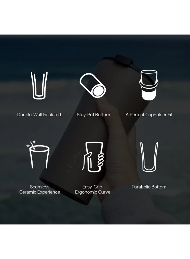 STTOKE Ceramic Insulated Leakproof Tumbler Bottle - 460ml/16oz (Desert Sunburst) - Image 2