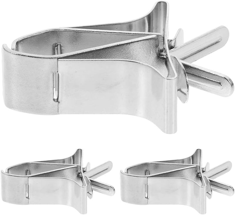 Stainless Steel Bird Food Tongs 3 Pack Parrot Cage Vegetable Fruit Feeding Clips - Image 1
