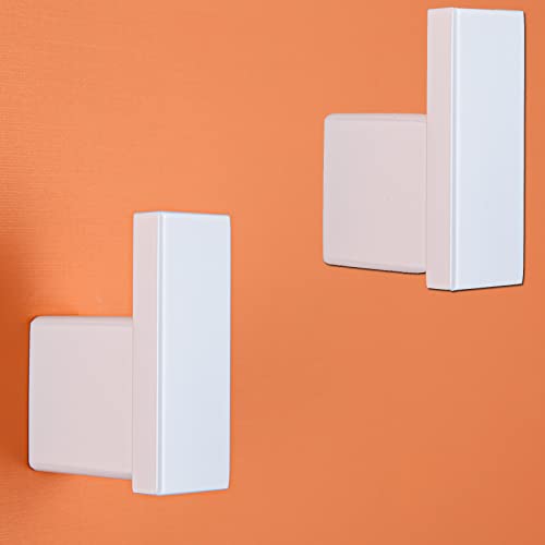 RANDOM White Towel Hooks Bathroom Hardware Accessories Wall Hook SUS 304 Stainless Steel Matte White Robe Hook for Bathroom Kitchen,Contemporary Style Wall Mounted 2 Pack.96009-8MW3 - Image 1