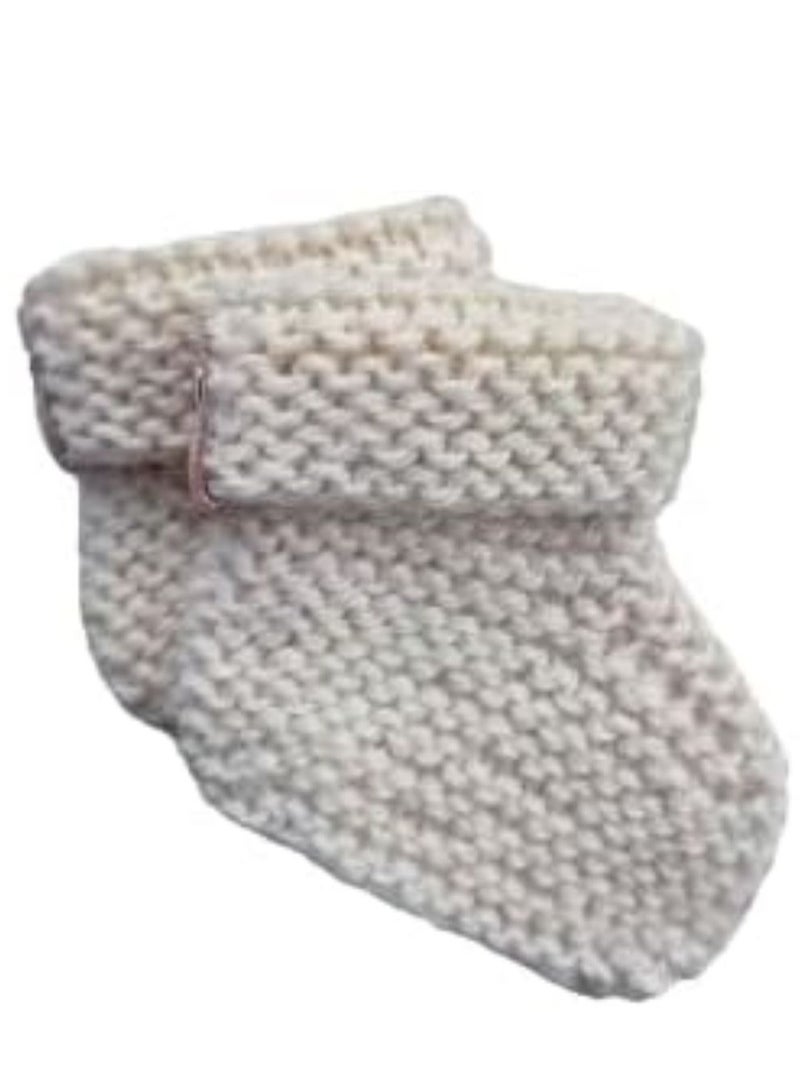 SMA Knit Crochet Baby white Booties Newborn Socks-Handmade Shoes and Super Soft Clouds Plush Baby Blanket for Boys and Girls and Muslin Swaddle Blankets and Easy Adjustable 3 Pack Infant Sleep Sack Wr - Image 2