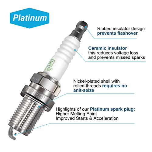 MAS UF333 Ignition Coils and NGK 7092 Platinum Spark Plugs Replacement for Toyota Camry Corolla Matrix RAV4 Highlander Solara Vibe TC HS250h 2.4L 2.0L OE# 90919-02244 90919-02266 C1330 SET OF 4 - Image 5