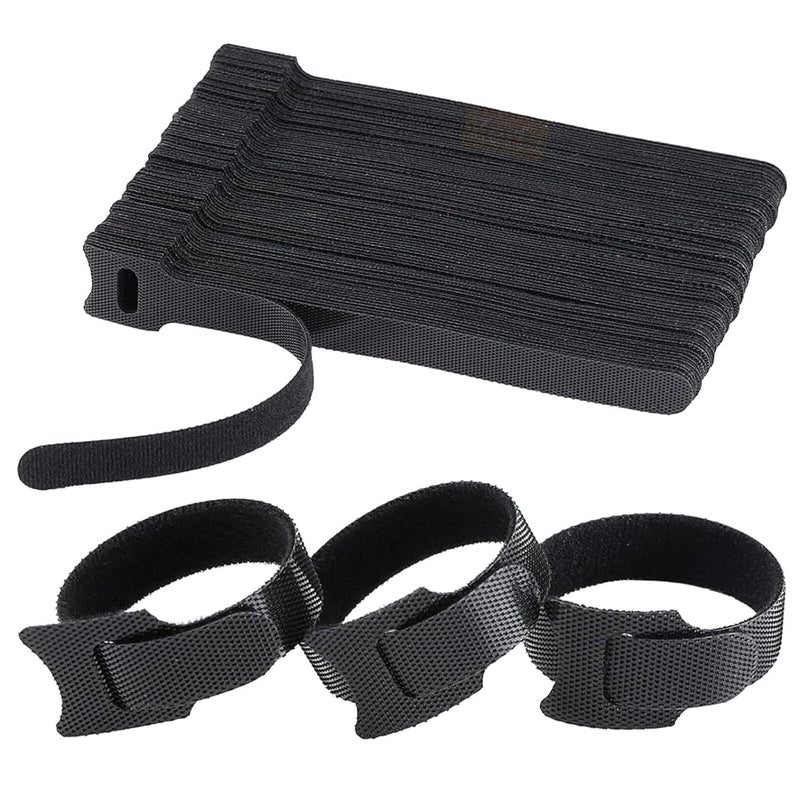 Zerfa Cable Cord Organizer and Wire Organizer Set, Pack of 20 Reusable and Adjustable Hook & Loop Ties Strap Cable Ties for Efficient Cable Management - Image 1