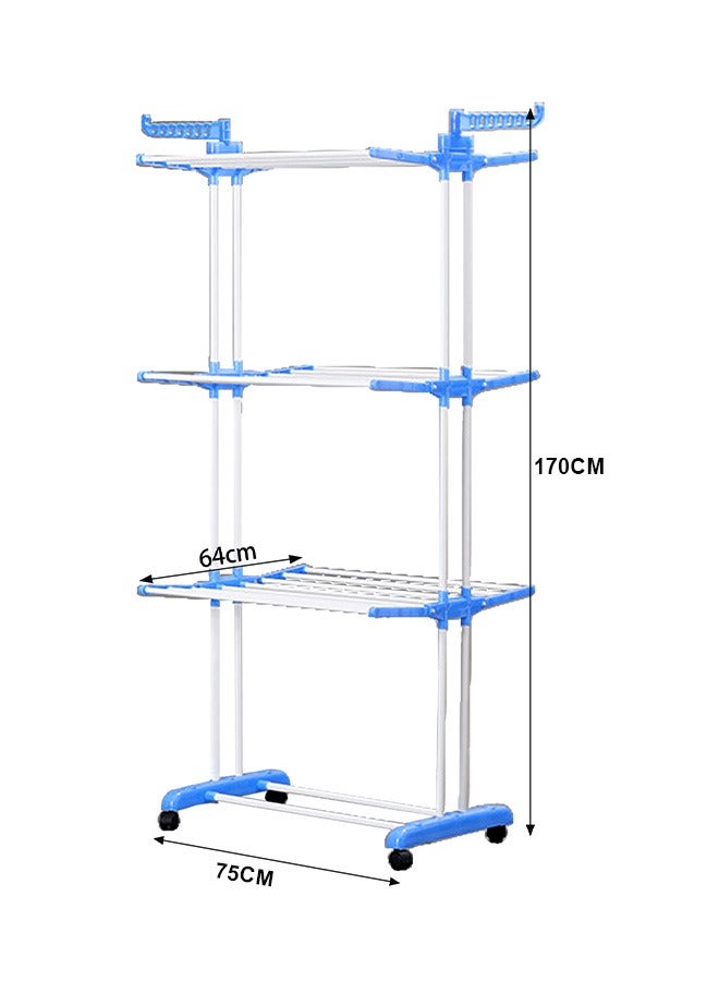 3-Layer Foldable Drying Rack For Indoor And Outdoor, Blue  - Image 2