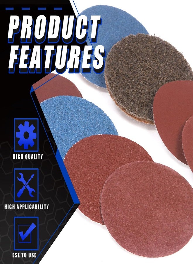 غلاركس مجموعة متنوعة من أقراص الصنفرة Glarks، 120 قطعة، أقراص سريعة التغيير مقاس 3 بوصات، أقراص طحن بقفل أسطواني بحبيبات 80-3000، أقراص معالجة الأسطح مع حامل 1/4 بوصة لإزالة الصدأ من سطح المطحنة - Image 3