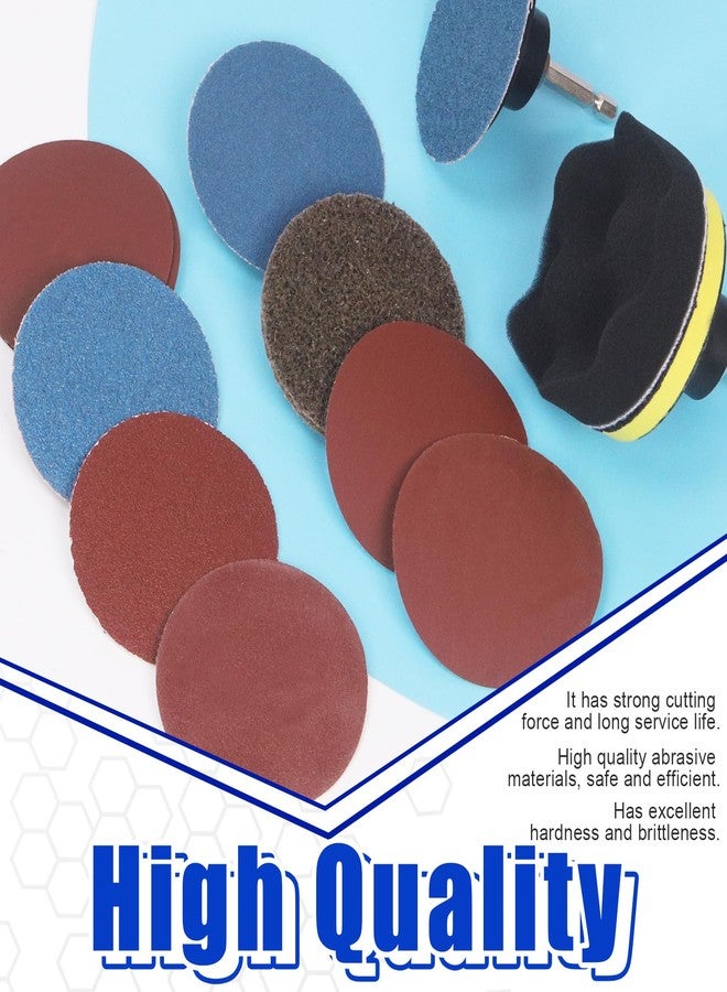 غلاركس مجموعة متنوعة من أقراص الصنفرة Glarks، 120 قطعة، أقراص سريعة التغيير مقاس 3 بوصات، أقراص طحن بقفل أسطواني بحبيبات 80-3000، أقراص معالجة الأسطح مع حامل 1/4 بوصة لإزالة الصدأ من سطح المطحنة - Image 5