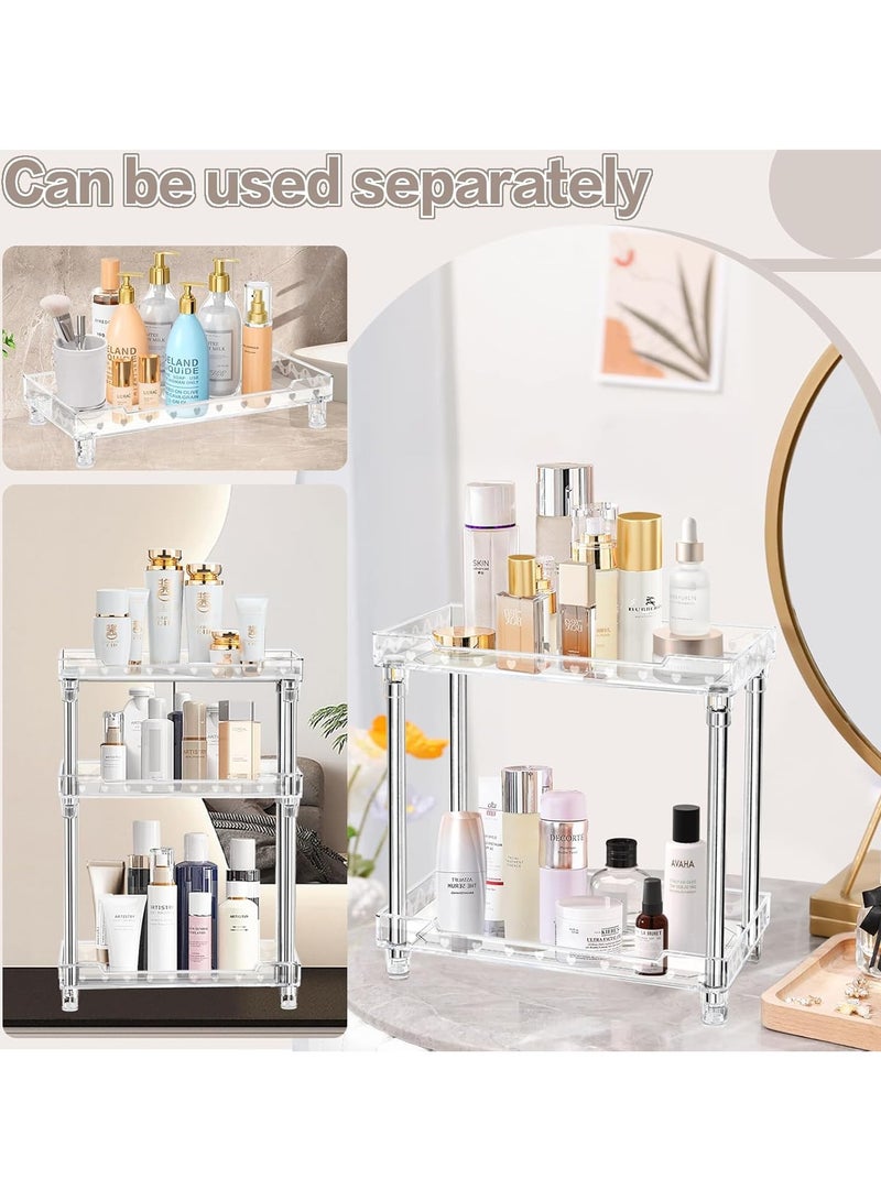 3 Tier Bathroom Countertop Organiser, Clear Bathroom Counter Organizer and Organization, Acrylic Tray Vanity Counter Organizer Shelf Rack for Kitchen Cosmetics Perfume Skincare - Image 4