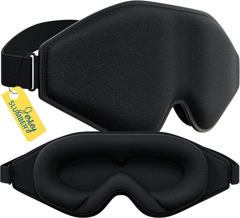 Jersey Slumber Silk Sleep Eye Mask for Men Women, Comfortable Super Soft Eye Mask with Adjustable Strap, 100% Pure Silk, Works with Every Nap Position, Ultimate Sleeping Aid Blindfold, Blocks Light, Jersey Slumber