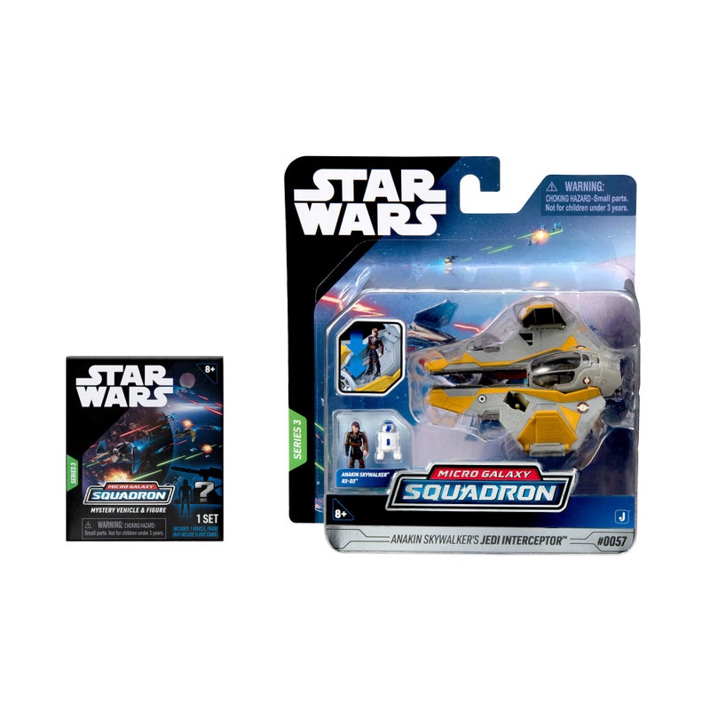 Star Wars Micro Galaxy Squadron Anakin Skywalker's Jedi Interceptor Mystery Bundle - 3-Inch Light Armor Class and Scout Class Vehicles with Accessories - Image 2