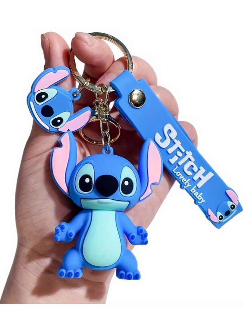 4pc Anime Keychain Kawaii Cartoon Lilo u0026 Stitch Angie Doll Keyring Ornament Key Chain - Image 4