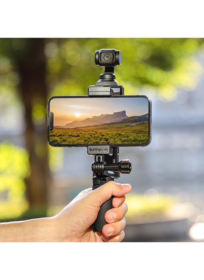 Sunnylife Camera Phone Holder Mount for DJI OSMO Pocket 3 Cell Phone Holder Tripod Adapter Phone Clip Clamp Expansion Accessories with 1/4” Screw for OSMO Pocket 3 Accessories  - Image 2