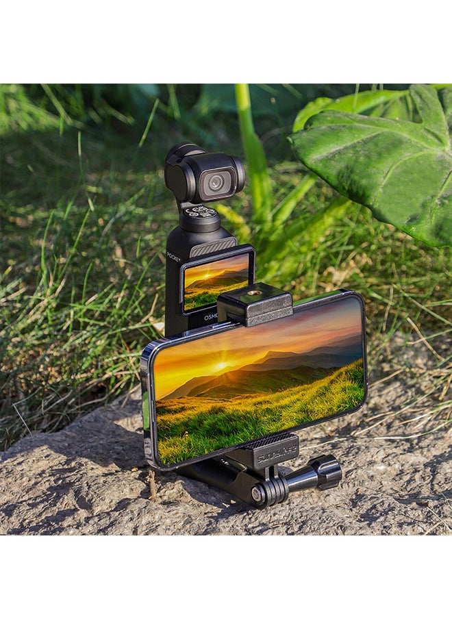 Sunnylife Camera Phone Holder Mount for DJI OSMO Pocket 3 Cell Phone Holder Tripod Adapter Phone Clip Clamp Expansion Accessories with 1/4” Screw for OSMO Pocket 3 Accessories  - Image 3