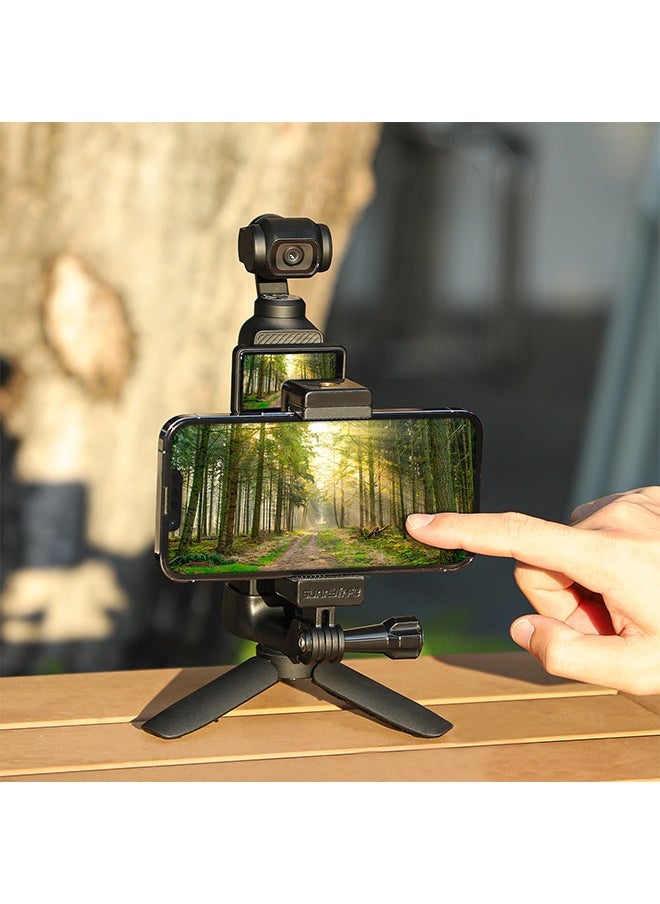 Sunnylife Camera Phone Holder Mount for DJI OSMO Pocket 3 Cell Phone Holder Tripod Adapter Phone Clip Clamp Expansion Accessories with 1/4” Screw for OSMO Pocket 3 Accessories  - Image 4