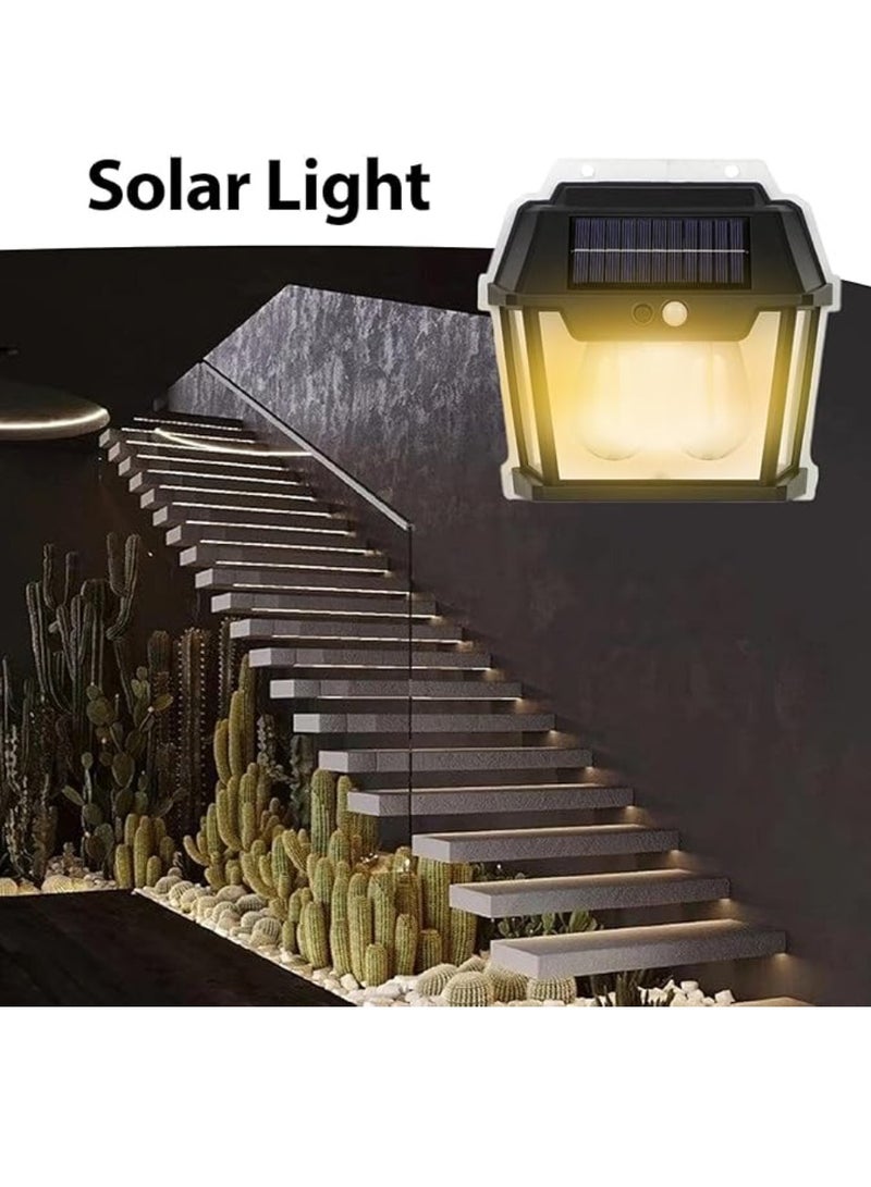 Yuwell 4 Pcs Outdoor Solar Wall Light IP65 Waterproof Security Light Solar Wall Lantern With 3 Modes Led Solar Porch Light Outdoor Deck Fence Lighting Outdoor Solar Light For Garden Patio Yard And Home - Image 4