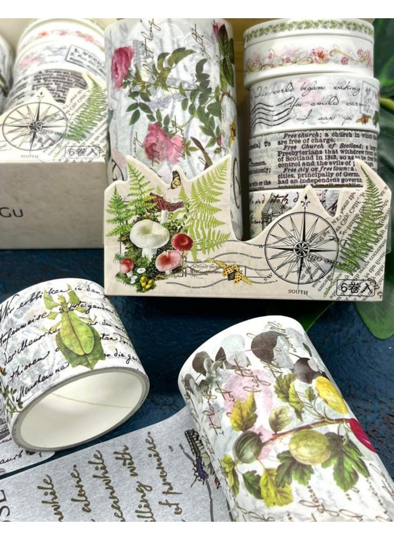 Kağıt Gemi Dükkan Paper Ship Shop Soft Spring Themed 6-Piece Washi Tape Set Washi Tape Bullet Journal Scrapbook  - Image 5