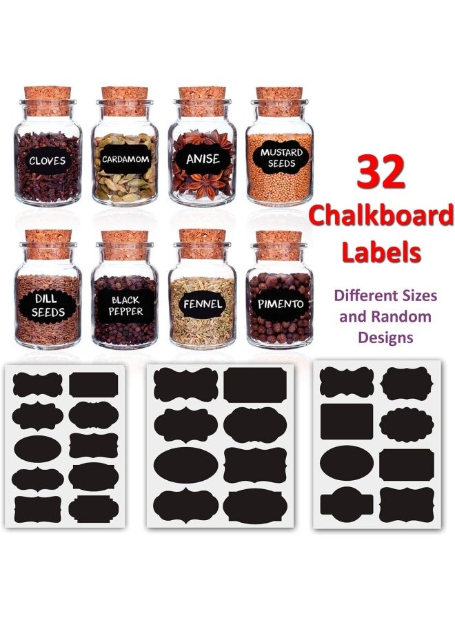 Premify Fine Tip White Chalk Markers – 4 Pieces/Set Liquid Chalk Marker + 32 Chalkboard Labels, Use For Windows, Blackboard, Signs, Glass, Bistro - Wet Wipe Erasable Pens - 3Mm Reversible Bullet - Image 3
